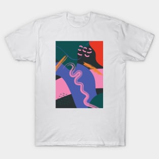 Abstract Colorful Shapes, Retro 1 T-Shirt